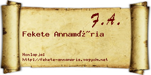 Fekete Annamária névjegykártya