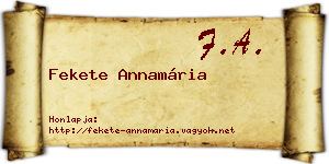 Fekete Annamária névjegykártya